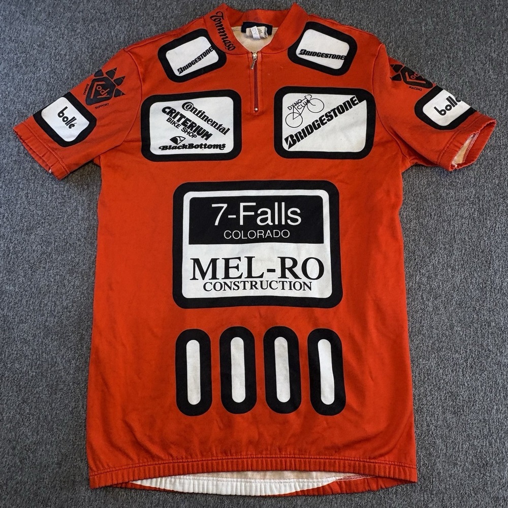 Vintage TOMMASO Cycling Jersey‎ Mens Sz 4 Medium Red 7-Falls CO Activewear Italy